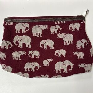 Thirty-One Jewel Burgundy and Cream Pouch